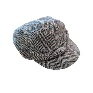 Vintage Jaye Hersh Herringbone Newsboy Cap Tweed Fall 90s Y2K Cabbie Cadet